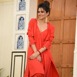 Red Shrug Jumpsuit