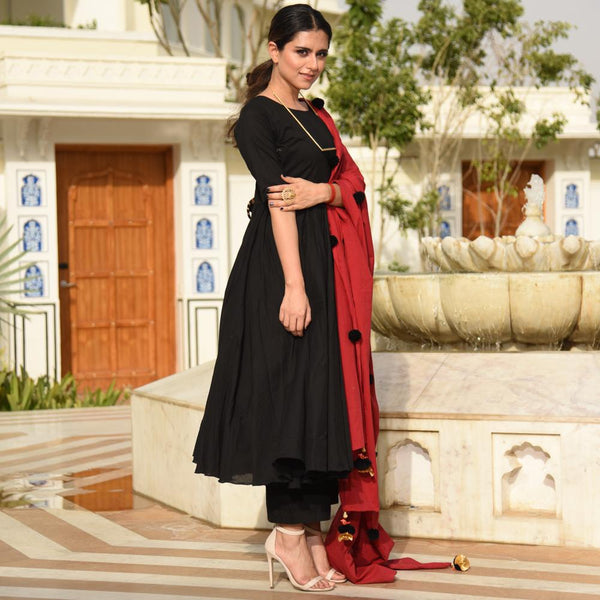 Black Tassels Suit Set