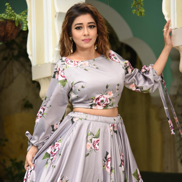 Grey Lehenga Set