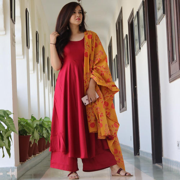 Maroon Suit Set