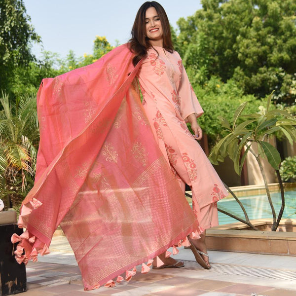 Mythri Peach Suit Set