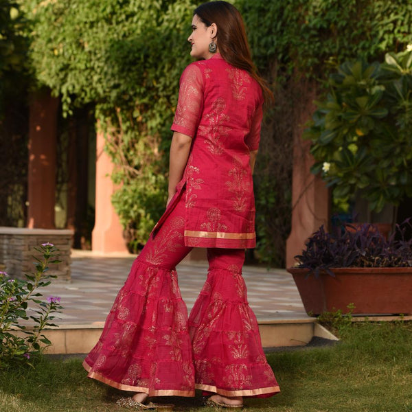 Pink Kota Sharara Set