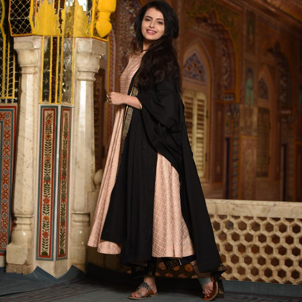 Peachish Black Suit Set