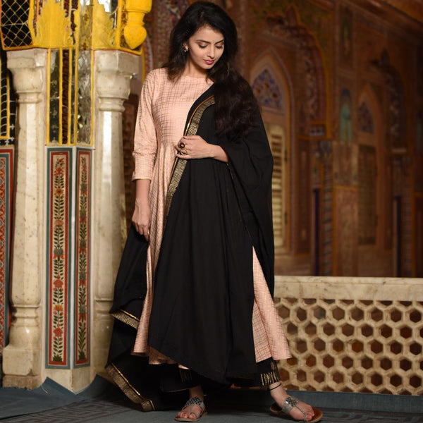 Peachish Black Suit Set