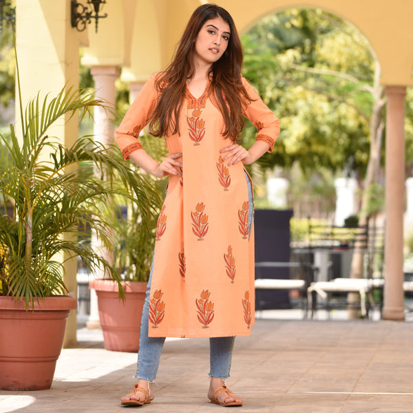Melon Butta Cotton Kurta