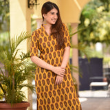 Tangerine Cotton Kurta Set