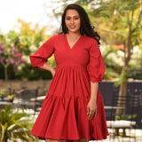 Exotic Red Cotton Dress