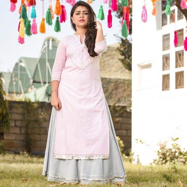 Frosty Pink Kurta Set