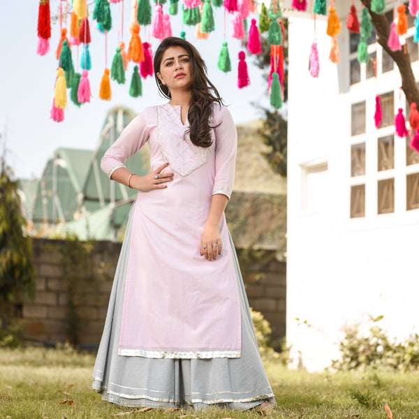 Frosty Pink Kurta Set