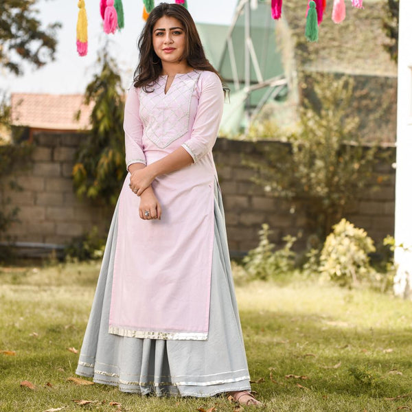 Frosty Pink Kurta Set
