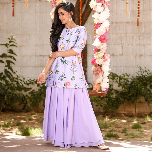 Washed Lilac Kurta Set