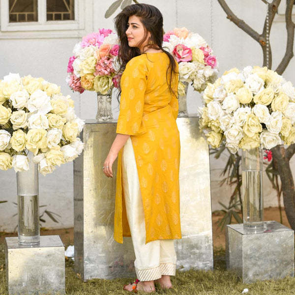 Sunburst Cotton Kurta Set