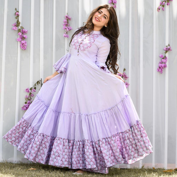 Misty Lilac Cotton Dress
