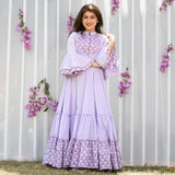 Misty Lilac Cotton Dress
