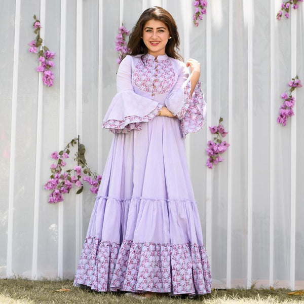 Misty Lilac Cotton Dress