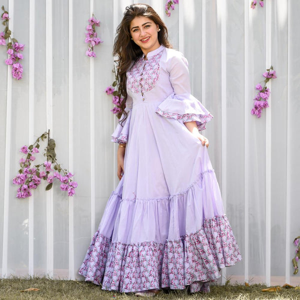 Misty Lilac Cotton Dress