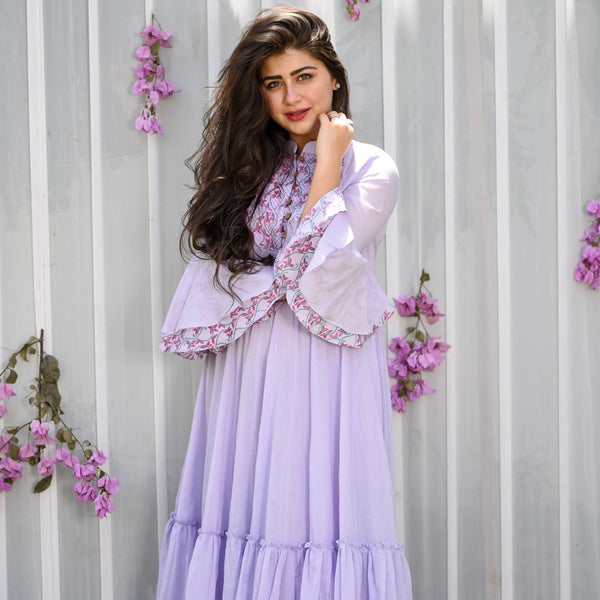 Misty Lilac Cotton Dress
