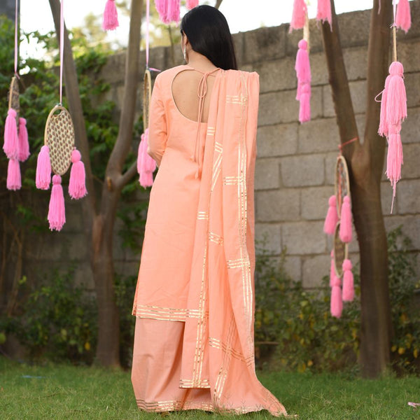 Apricot Cotton Suit Set