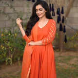 Orange Doriya Suit Set