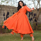 Orange Doriya Suit Set