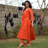 Orange Doriya Suit Set