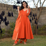 Orange Doriya Suit Set