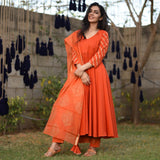 Orange Doriya Suit Set