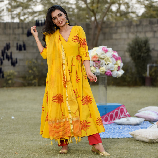 Yellow Palm Suit Set