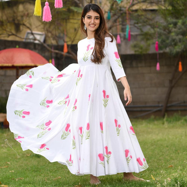 Two Flower Handpainted Dress