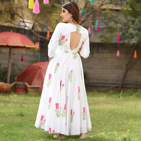 Two Flower Handpainted Dress