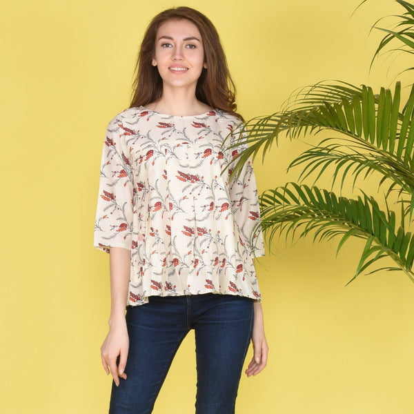 Floral Pleated Top