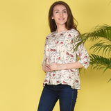 Floral Pleated Top