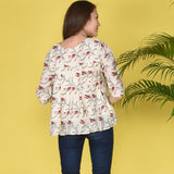 Floral Pleated Top