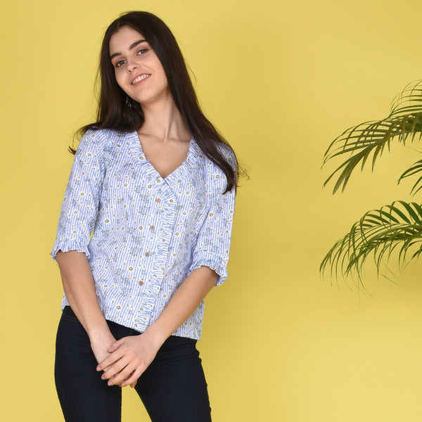 Floral Stripes Top