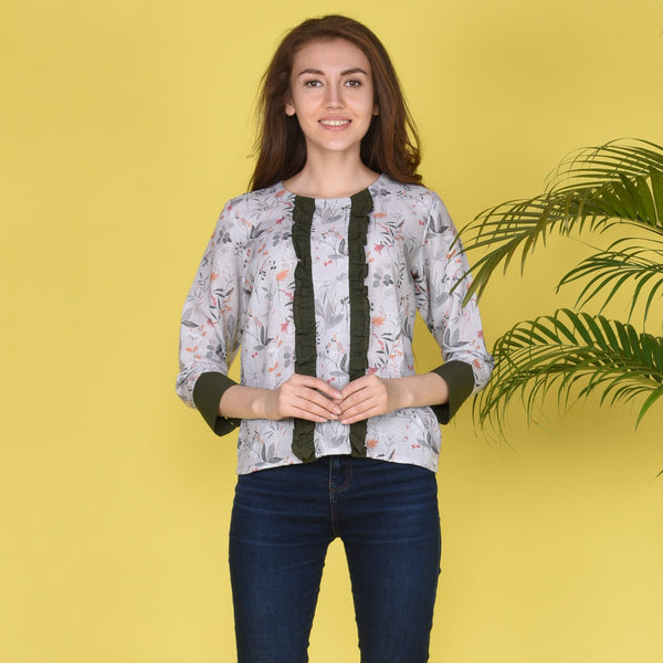 Two Frill Cotton Top