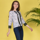 Two Frill Cotton Top