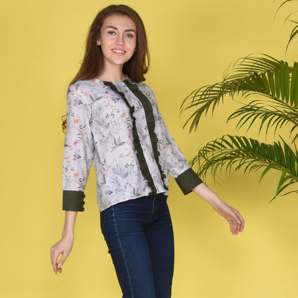 Two Frill Cotton Top