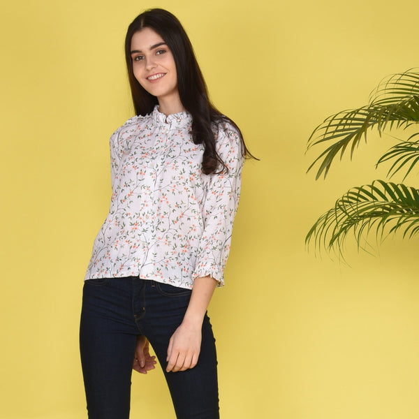 Frill Collar Sleeves Top