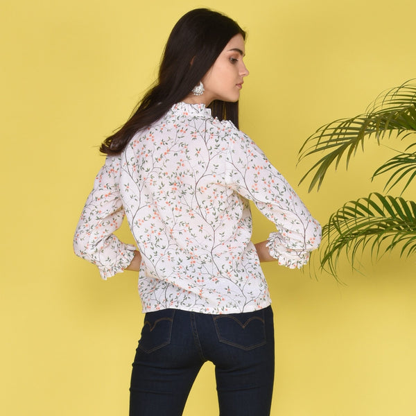 Frill Collar Sleeves Top