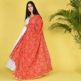 White Suit & Bandhej Print Dupatta