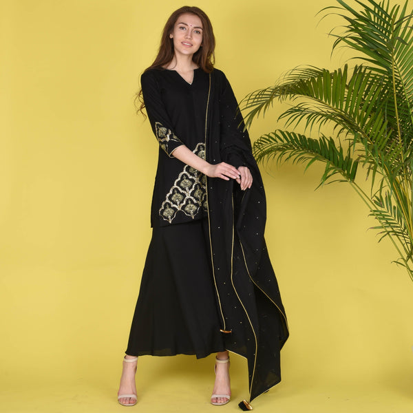 Black Berries Suit Set