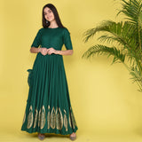 Green Kalidar Dress & Potli