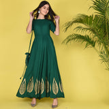 Green Kalidar Dress & Potli