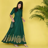 Green Kalidar Dress & Potli