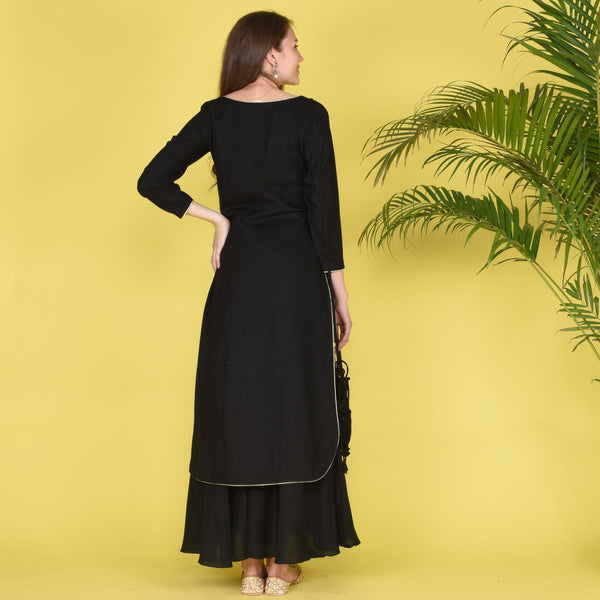 Sequin Black Kurta Set