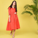 Red Short Crepe Dress