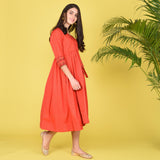 Red Short Crepe Dress
