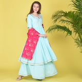 Aqua Elephant Suit Set