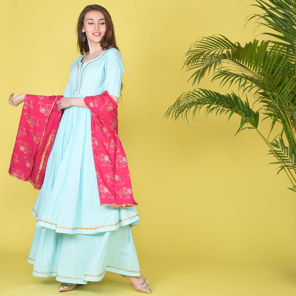 Aqua Elephant Suit Set