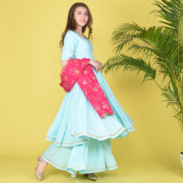 Aqua Elephant Suit Set